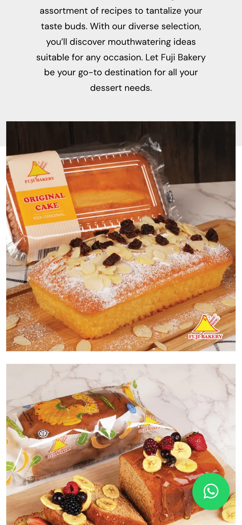 Fuji Bakery on a phone
