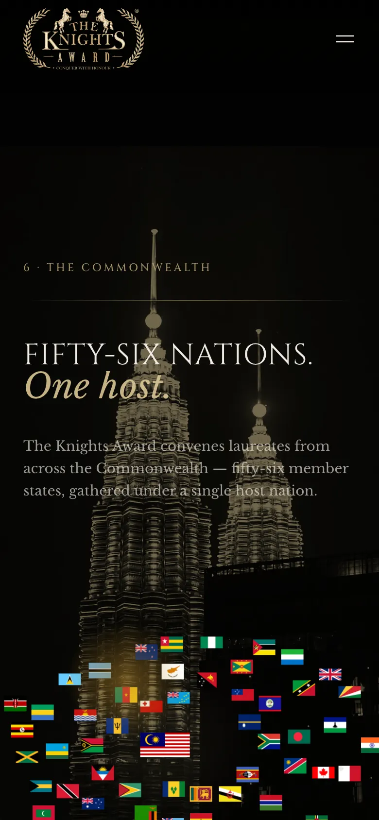 The Knights Award on a phone